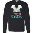 thumbnail image 3 of Inktastic Happy Easter with Bunny Ears and Flowers Long Sleeve T-Shirt, 3 of 5