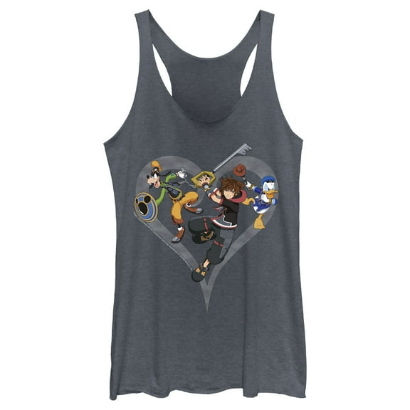 Women's Kingdom Hearts 3 Ready to Fight Racerback Tank Top Navy Blue Heather Small