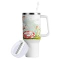 thumbnail image 2 of 40 Oz Car Handle Water Bottle Water Cup Water Bottle Water Jug Coffee Cup Travel Water Bottle Easter White Rabbit, 2 of 8