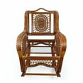 thumbnail image 3 of Wickerix Malibu Handmade Natural Rattan Living Room Set of 2 Rocking Lounge Chairs and Coffee Table, Colonial Color, 3 of 9