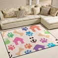 thumbnail image 2 of SKYSONIC Colorful Pet Pattern Bones Non Slip Area Rugs Floor Mats for Living Room Bedroom Kids Room Entrance Home Decoration 63x48 Inches, 2 of 6
