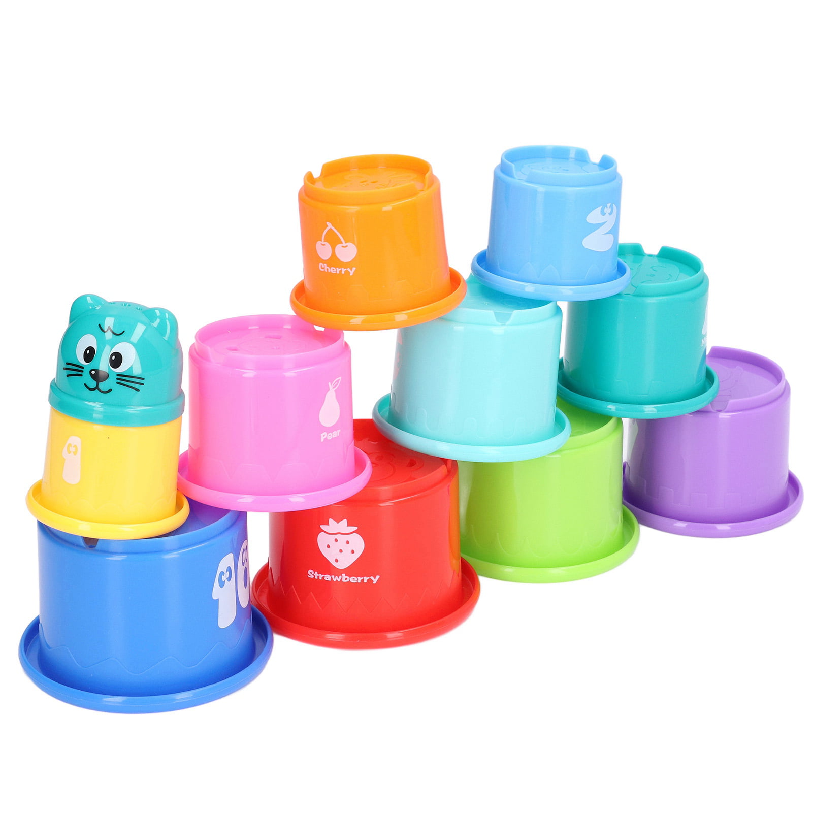 Rainbow Stacking Cups 10 Pcs for 1 Year Old Girls Boys Toddler Toys with  Lights Sounds Number Nesting Stacking Cups Educational Bath Baby Toys 12 18  Months 2 Year Old Girls Boys – TopToy
