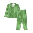 thumbnail image 1 of Fotbe Cactus Conjunto de Pijama de Manga Larga para Mujer con Estampado, Ropa de Dormir de 2 Piezas, Conjunto de Casa Suave y Cómodo con Bolsillos-Large, 1 of 7