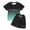 X5Black2, variant on Djtdsds Gradient Letter Print Two Piece Outfit for Boys Girls Kids Casual Summer Wear Size:11-12 Years