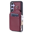 thumbnail image 5 of Compatible with Samsung Galaxy A54 5G PU Leather Clasp Flip Zipper Purse Case, with Shoulder Strap Lanyard for Women Credit Card Holder Cell Accessories Phone Cover for Samsung Galaxy A54 5G, Winered, 5 of 9