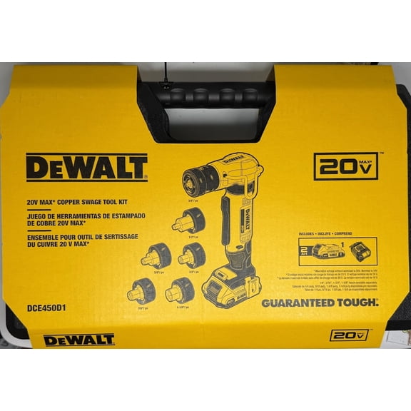 DEWALT 20V MAX* Copper Swage Tool Kit, Cordless Lithium-Ion (DCE450D1)