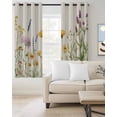 thumbnail image 2 of Spring Wildflowers Blackout Curtains 45 Inches Long, Pastoral Wind Flowers Linen Texture 2 Panels, Thermal Insulated Room Darkening Drapes with Grommets, 42W x 45L Each Panel, 2 of 9