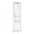thumbnail image 2 of Modern White Freestanding Bar Cabinet with Mirrored Back and Glass Rack for Entertaining Guests, 2 of 4