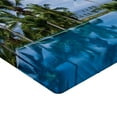 thumbnail image 2 of Ambesonne Tropical Fitted Sheet, Infinity Pool Palm, Twin Size, Blue Green White, 2 of 3