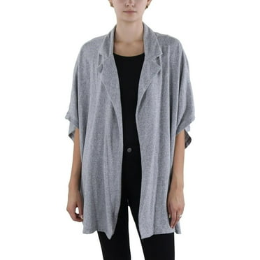 Bobeau Women's Open Front Collar Neck Cape, Heather Gray Medium