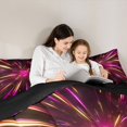 thumbnail image 4 of Manfei Abstract Starburst Light Twin Comforter Sets, Modern Neon Gradient Bedding Set, Pink and Orange, Black Reversible 2pcs, 1 Comforter and 1 Pillowcase, 4 of 6