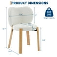 thumbnail image 3 of Juego de 2 sillas tocador modernas y cómodas - Respaldo en forma de corazón - Tapizado suave Peludo blanco - Dormitorio, sala, vestidor - Peludo Suave | White, 3 of 7