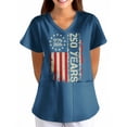thumbnail image 6 of AHMOMEI S-5XL Plus Size Women's 250 Anniversary USA Women Scrub Top Stars Stripes Nurses Working Uniforms with Pocket Blue M, 6 of 6