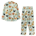 thumbnail image 6 of Garronmavis Funny Chicken Womens Pajama Sets 2 Piece Button Down Long Sleeve Lightweight Sleepwear Winter Nightwear Cozy Lounge Set Soft Warm Lounge Set, 6 of 7