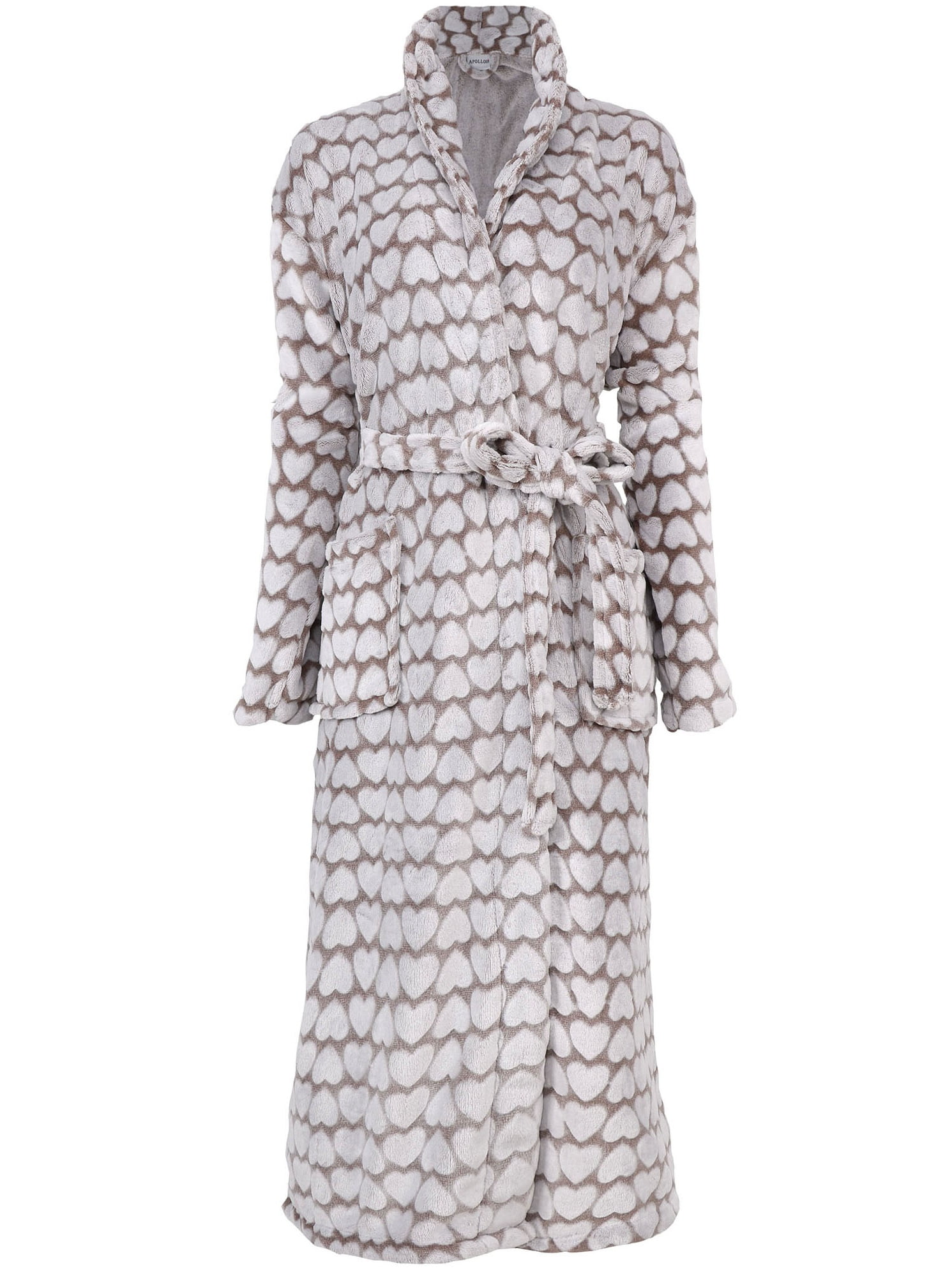 Women's Soft Plush Bathrobe Kimono Robe Sleepwear Nightgown,Grey ...