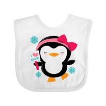 Inktastic Penguin Girl Snowflakes Girls Baby Bib