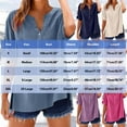 thumbnail image 3 of GERsome Womens Tshirts V Neck Short Sleeve Button Down Tops Solid Color Blouse Summer Loose Fit, 3 of 7