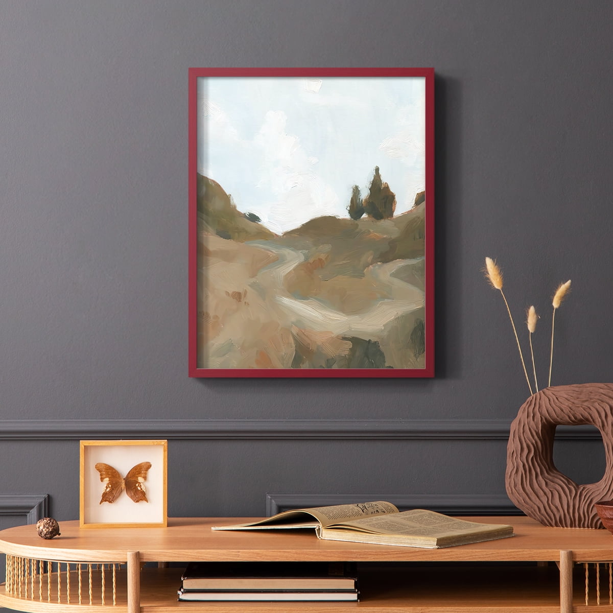 West Fork Hiking Trail III Framed Print in Red Solid Wood 11 x 14 Framed Print