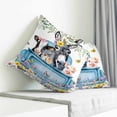 thumbnail image 4 of Throw Pillow Covers 24x24 Inch, Animals Flowers Decorative Pillow Cases for Couch Sofa Bed, Weeping Spring Floral Elegant Pastoral Cotton Linen Square Home Decor Pillowcases with Hidden Zipper, 4 of 7