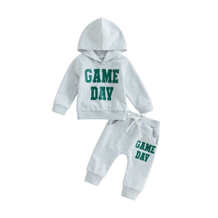 

Musuos Baby Boys Hoodie Sweatshirt Top Pocket Long Pants Sweatpant Game Day Sweatsuit