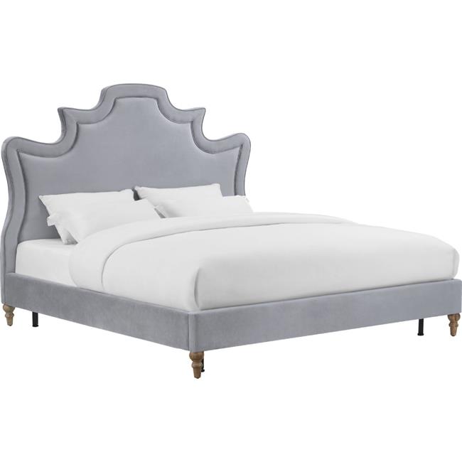 TOV Furniture Serenity Velvet Upholstered Low Profile Bed