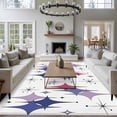 thumbnail image 3 of 5'x7' Area Rugs for Living Room Bedroom, Purple Blue Diamond Washable Rug Carpet Runner Indoor Outdoor, Modern Geometric Middle Century Non Slip Floor Mats Area Rug for Kitchen, Nursery, 3 of 8