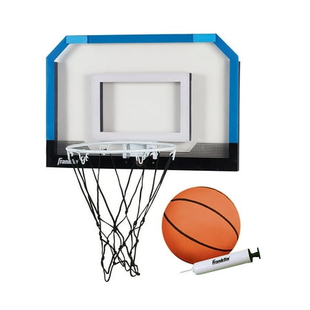 Franklin Sports Over the Door Indoor Mini-Basketball Hoop for Kids with Ball and Pump - Breakaway Pro Style Steel Rim  Shatter Resistant