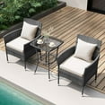 thumbnail image 4 of Costway 3 PCS Patio Furniture Set with Cushioned Patio Chairs & Tempered Glass Coffee Table, 4 of 10