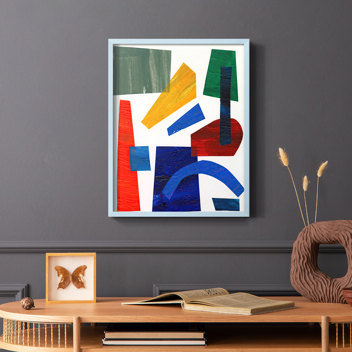 Colorful Shapes I in Paper Solid Wood 8 x 10 Framed Print