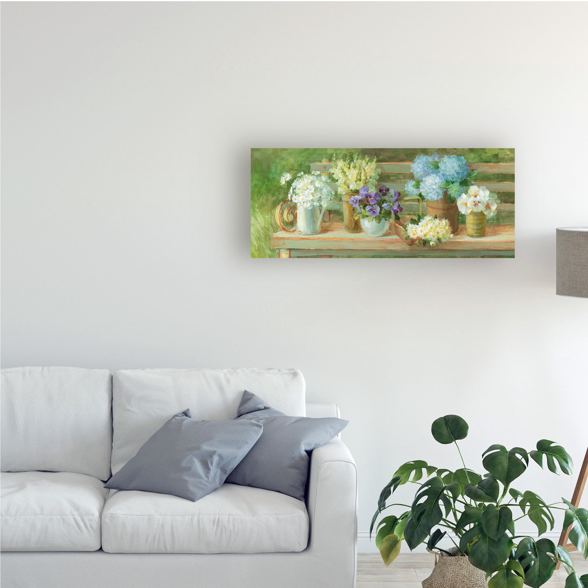 Trademark Fine Art 'Summer Garden Bench' Canvas Art by Danhui Nai