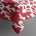 thumbnail image 4 of Red Christmas Snowflake Pattern Rectangle Tablecloth 60"x120",Waterproof Polyester Rectangle Table Cloth, Wipeable Spillproof Polyester Tablecloth for Dining, Camping, Indoor and Outdoor, 4 of 6