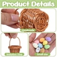 thumbnail image 4 of Youpwaven 12 Pack Easter Mini Woven Handbasket with 50 Pcs Eggs,Tiny Decorative Picnic Baskets with Handle, Easter Miniature Basket Set for Home Office Decor Wedding Birthday Party Favors, 4 of 7