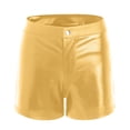 thumbnail image 4 of Juosiy Women's Fashion Casual Metallic Glossy Leather Shorts Spice Carnival Party Solid Color High Waist Shorts with Pockets, 4 of 6