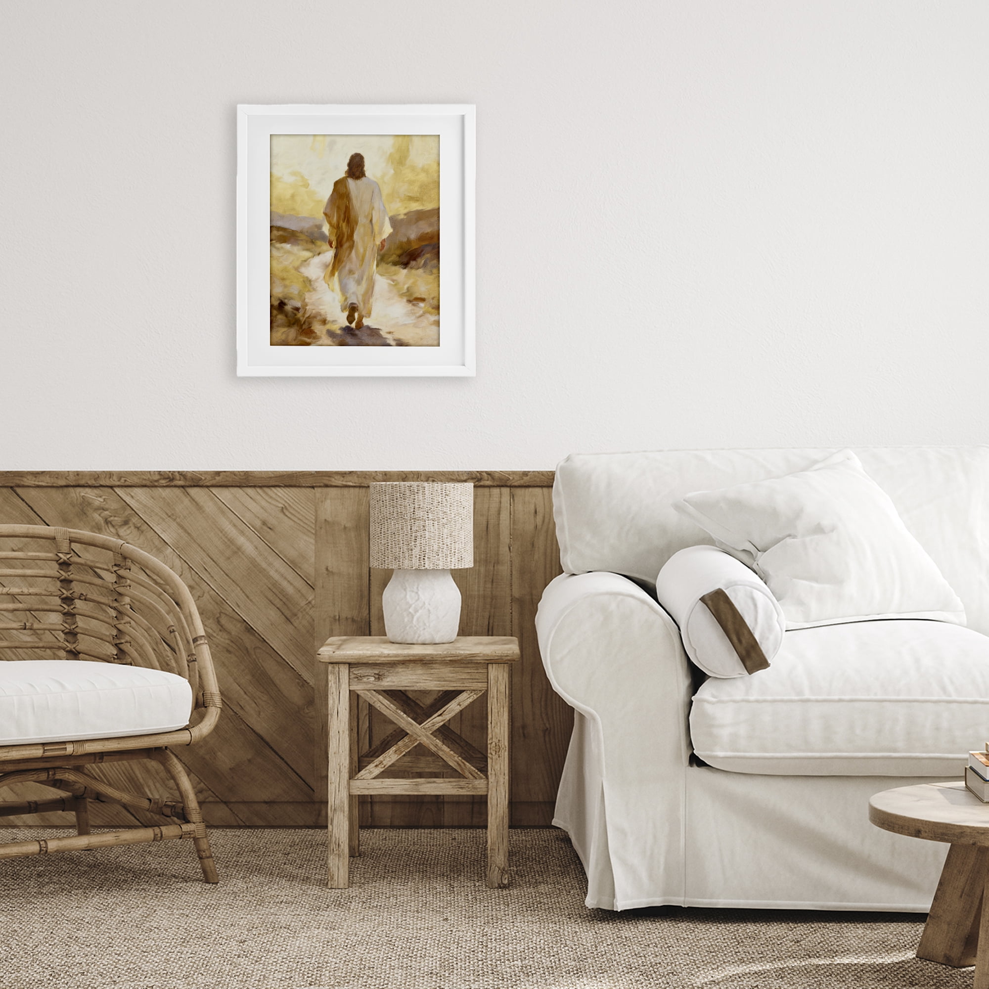 Stupell Industries Walk By Faith Sunset White Framed Print Under Glass, design by Kim Allen