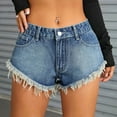 thumbnail image 5 of XuJwPNcy Womens Jean Shorts Summer Low Waisted Stretchy Denim Shorts Comfy Baggy Jeans with Pockets, 5 of 6