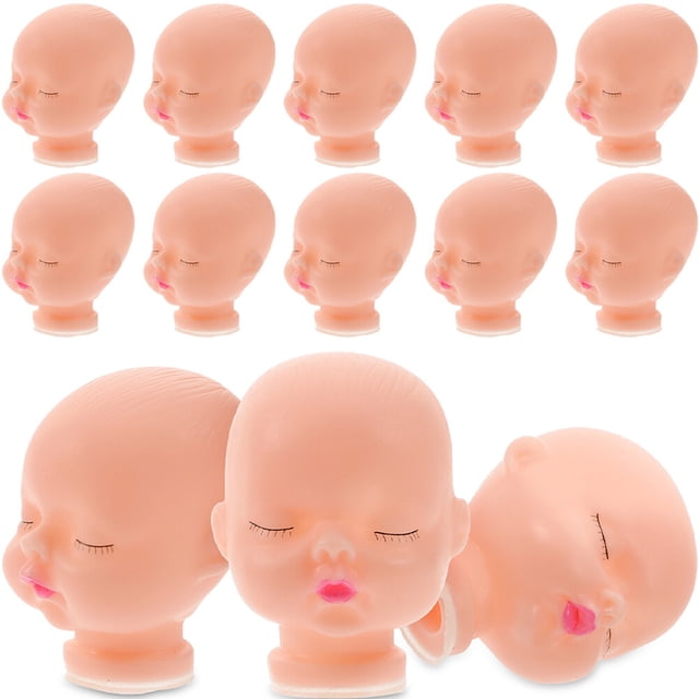 20Pcs Vinyl Small Doll Heads Keychain Doll Heads Doll Craft Making Heads DIY Supply