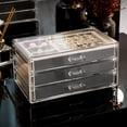 thumbnail image 4 of 3 Layer Acrylic Ring Earrings Organizer Jewelry Storage Drawer Box Container, 4 of 4