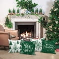 thumbnail image 2 of Christmas Throw Pillow Covers 20x20 Set of 4, Merry Christmas Winter Xmas Snowflake Decorative Holiday Cushion Pillow Cases 20 x 20 for Outdoor Indoor Farmhouse Home Room Couch Decor (Green), 2 of 6