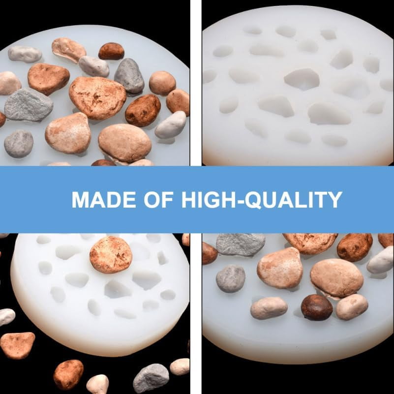 ABCISI 2pcs Irregular Pebbles Resin Molds, Silicone Stone Rock Mold, 20 Cavity River Pebble Shaping Molds, Stone Shaper Form Mold for Stones Making Decor DIY Crafting