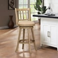 thumbnail image 2 of Boraam Sheldon Bar Height High Back Swivel Wood Bar Stool, Driftwood Wire-Brush Finish, 2 of 5