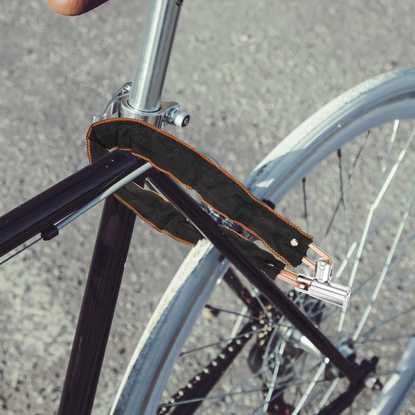 jojofuny Bike Chain Lock 1Pack Silver for Cyclists and Motorcyclists Outdoor Riding and Bike Protection
