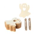 thumbnail image 3 of 20 colgantes de madera con forma de fantasma y cuerdas de cáñamo para manualidades, suministros para fiestas, accesorios decorativos, virutas de, 3 of 9