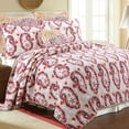 thumbnail image 2 of Cozy Line Home Fashions Cozy Line Elamin 3-piece Paisley Reversible Cotton Quilt Bedding Set - Almond/Burgundy/Red, 2 of 5