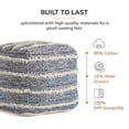 thumbnail image 3 of Ouray 20" x 20" x 20" Blue & Ivory Pouf, 3 of 6