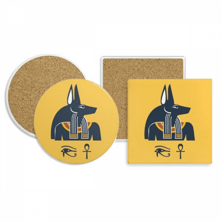 

Ancient Egypt Decoration Pattern Coaster Cup Mug Holder Absorbent Stone Cork Base Set
