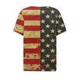 thumbnail image 4 of Odbmxy Plus Size Tshirts Women V-Neck Independence Day Elbow-Length Womens Tops Summer Leisure Holiday Stars Regular Fancy Tops, 4 of 5