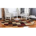 thumbnail image 4 of Unique Loom Barista Géométrique Carrés Zone Tapis 4' x 4' Ronde Multi/Beige, 4 of 4