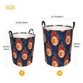 thumbnail image 5 of Balery American Football and Fire Flames Round Laundry Basket with Handles Waterproof Freestanding Laundry Hamper for Clothes Toys in the Dorm and Family-Small, 5 of 8