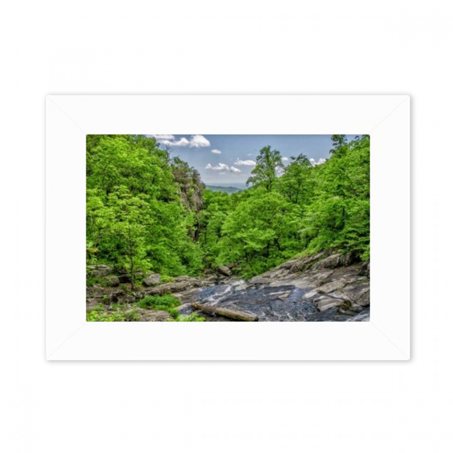 Stream Green Forestry Science Nature Scenery Photo Mount Frame Picture Art Painting Desktop 5x7 inch