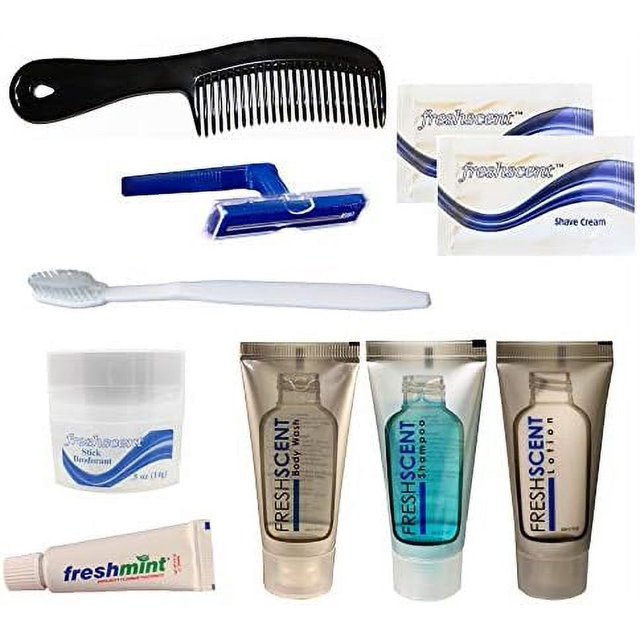 Deluxe Plus 10 Piece Travel Hygiene Kit Case Of 24 Kits